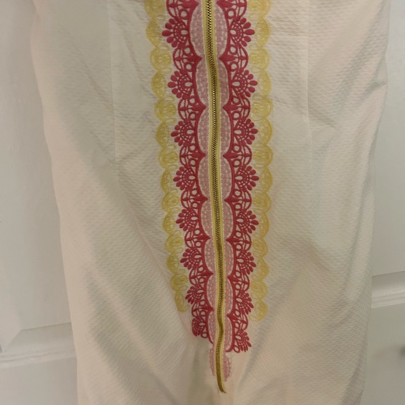 Lilly Pulitzer White Dress with Pink and Yellow Embroidery - Picture 2 of 5